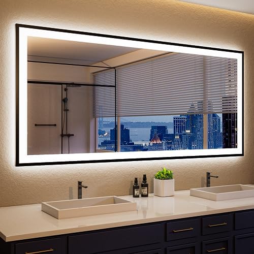 ISKM 60x30 Framed LED Bathroom Mirror, Dimmable Front & Backlit by ISKM-IStillKeepMovin