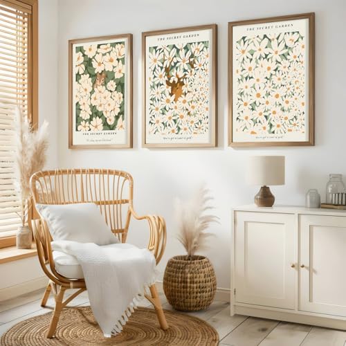 Secret Garden Wall Art Set of 3 Wildflower Poster 12x16 Inch Unframed - Image 2
