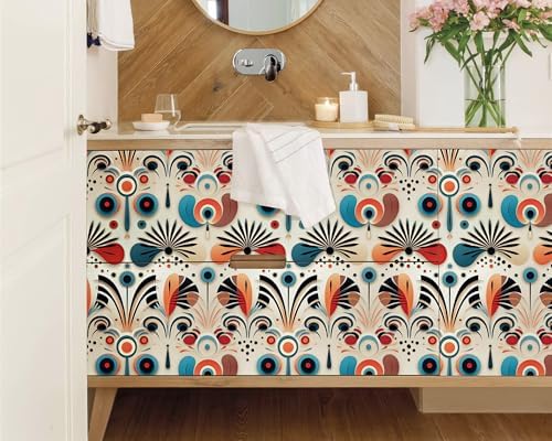 FLFK Vintage Wallpaper Peel and Stick Boho Abstract Botanical Wall Paper - Image 3