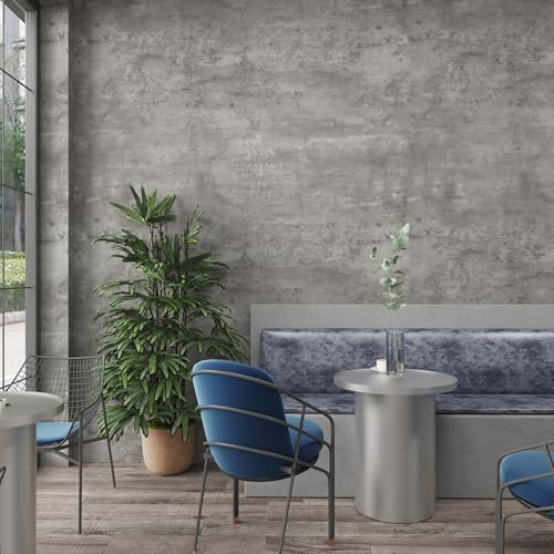 24"×354" 3D Wide Concrete Wallpaper Peel and Stick Light Grey Concrete Cement - Image 6