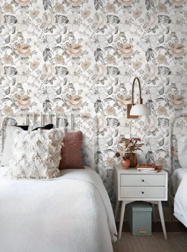 Hopepak 15.5''x787'' Floral Peel and Stick Wallpaper Modern Contact Paper Vinyl - Image 3