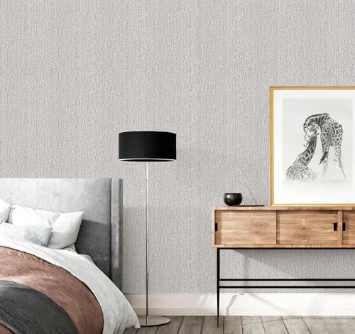 Grey Grasscloth Peel and Stick Wallpaper - Image 4
