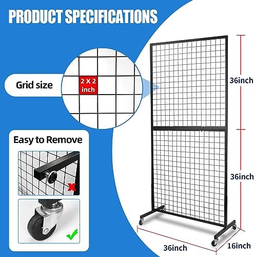 NectaCol Grid Wall Panels, 2 Packs 3'x 6' Grid wall Panels Stand - Image 2