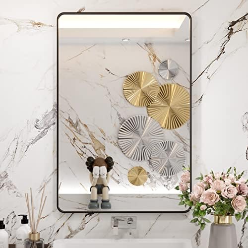 WEER Black Bathroom Vanity Mirror 24X36 Inch - Image 2
