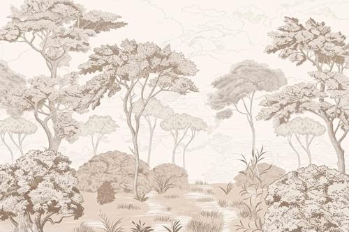 Toolhom-Beige Forest Peel and Stick Wallpaper Woodland Landscape - Image 3