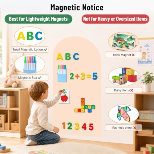 Arch Magnetic Wall Decal 39.3x17.5 Inch Milk Tea Magnetic Chalk Board Sticker - Image 5