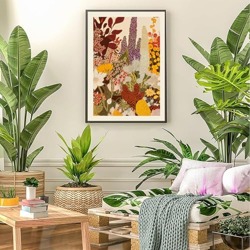 Retro Botanical Poster Abstract Wildflower Garden Canvas Wall Art Modern Nature - Image 6