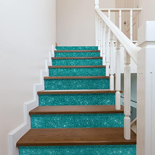 VEELIKE Sparkle Teal Green Glitter Wallpaper Peel and Stick Removable Glitter - Image 6