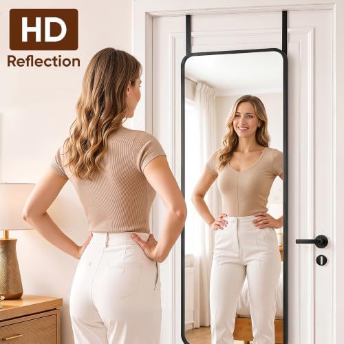 Suidia Full Length Mirror Over the Door&Wall Mounted, HD Shatterproof, Hanging - Image 4