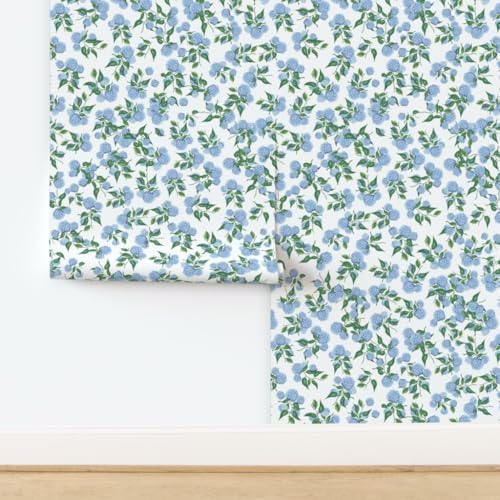 Spoonflower Hydrangea Floral Peel and Stick Wallpaper - Image 4