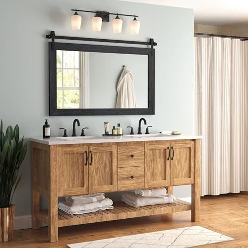 Farmhouse Mirror 42”x28” Black Rustic Mirror - Image 2