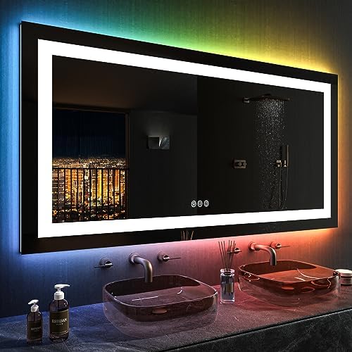 LOAAO 55"X30" RGB LED Bathroom Mirror - Image 2