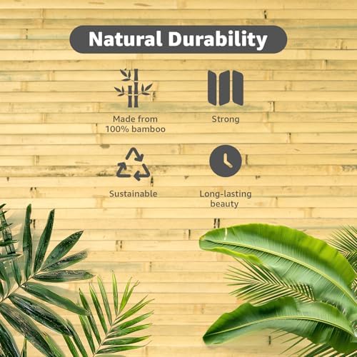 Art3d 48 x 96 in Pole Wrap Natural Bamboo Wall Panel - Image 6