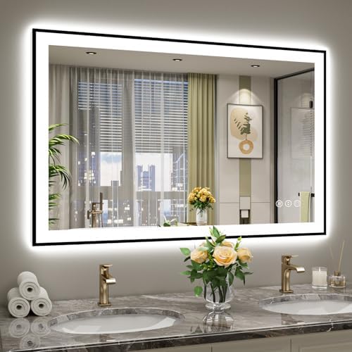 48x32 LED Bathroom Mirror with Lights by YEELAIT