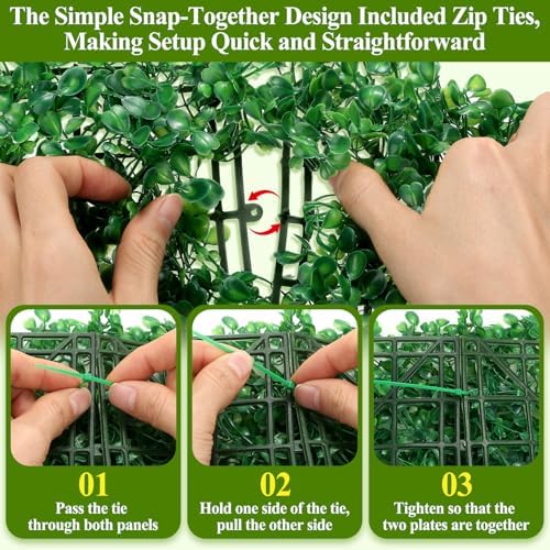 25 Pack Artificial Grass Wall 10x10" UV Resistant Faux Panels - Image 4