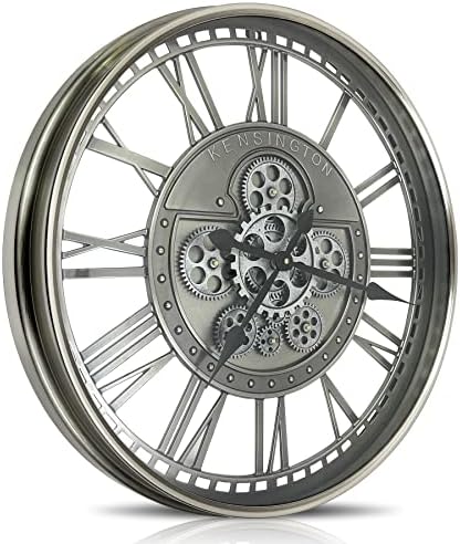 Real Moving Gears Wall Clock Large Modern Metal Clocks by DORBOKER
