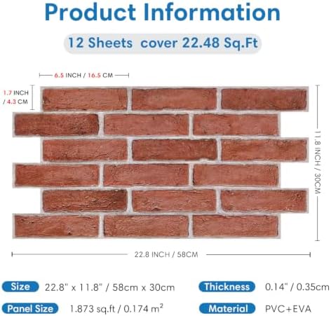 COMSTICKC 3D Faux Brick Wall Panels Peel and Stick - Image 5