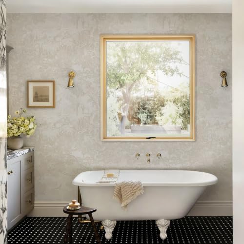 Ismoon Vintage Wallpaper Peel and Stick Beige Neutral Wallpaper 17.3in x6.56ft - Image 6