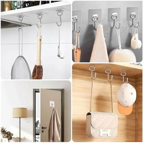 20 Pack Large Sticky Hooks for Hanging Heavy Duty, Wall Hooks Adhesive - Image 7