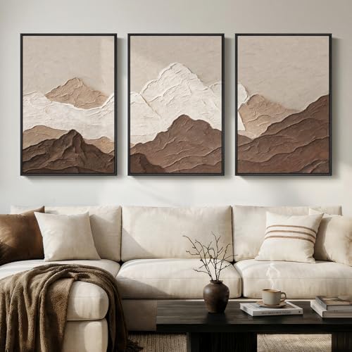 Framed Brown Abstract Mountain Wall Art by Cuspin