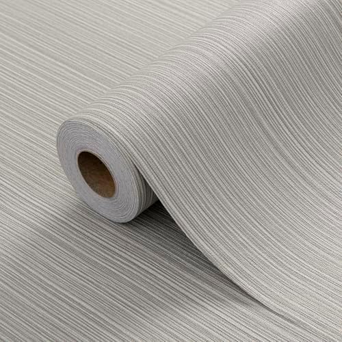 Mocha Brown Grasscloth Peel and Stick Wallpaper Linen 24"x394" by HyunHome