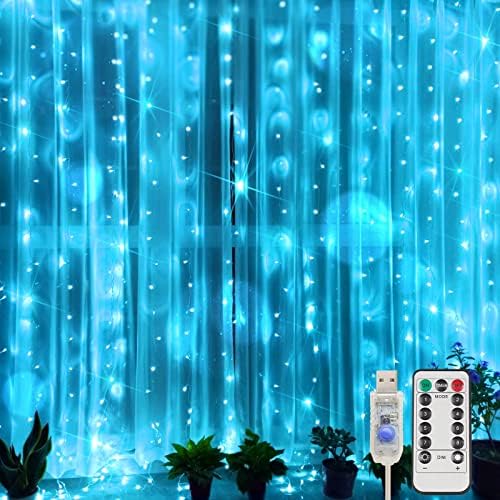 suddus Curtain Lights for Bedroom, 200 Led 6.5ft x 6.5ft Hanging String Lights by SUDDUS