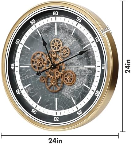 October Elf Large Real Moving Gears Wall Clock 24 Inch - Image 5
