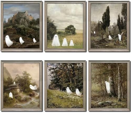 LANCHI95 06 Pcs Unframed Vintage Ghost Altered Art by LANCHI95
