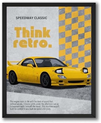 InkFlow Posters Retro Sports Car Canvas Poster by InkFlowPosters