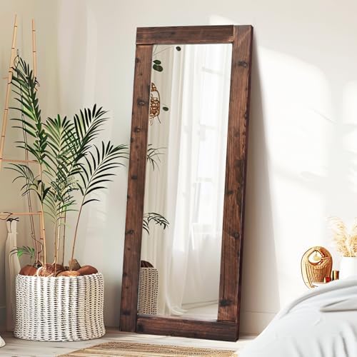 65x24in Full Length Mirror, Solid Wood Convex Frame - Image 6