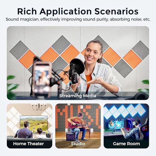 12 Pack Self-Adhesive Acoustic Panels, 2nd Generation Sound Absorbing Panel - Image 6
