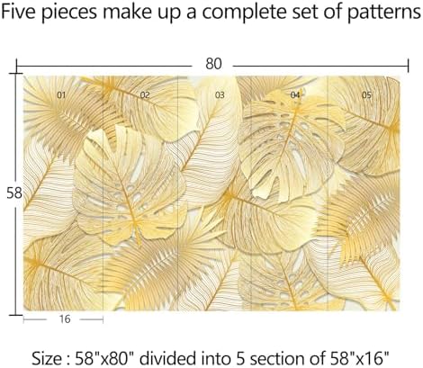 Gradually Changing Gold Texture Leaf Mural Peel and stick-58 x80 - Image 4