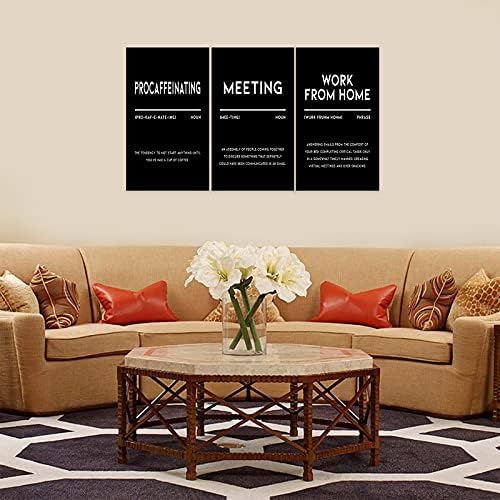 3 Piece Inspirational Canvas Wall Art, Quotes "Procaffeinating - Image 4
