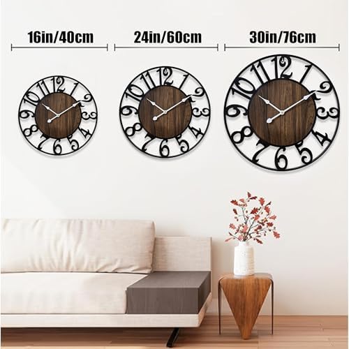 30 Inch Large Wall Clock for Living Room Bedroom Kitchen Mantel Decor, Battery - Image 4