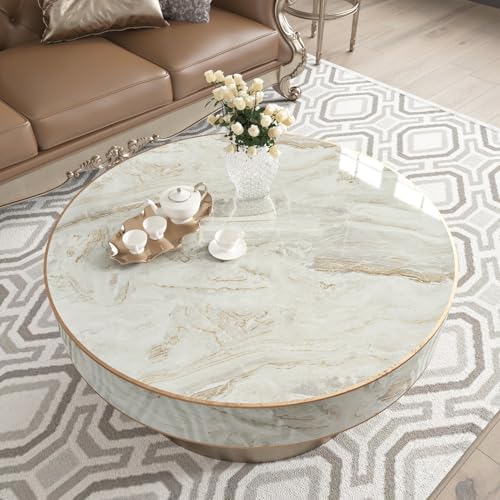 Glossy Beige/Gold Marble Contact Paper - Image 5