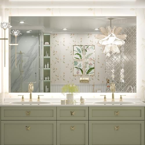 Keonjinn 60" x 36" Backlit Mirror Bathroom, Large Vanity Mirror by Keonjinn