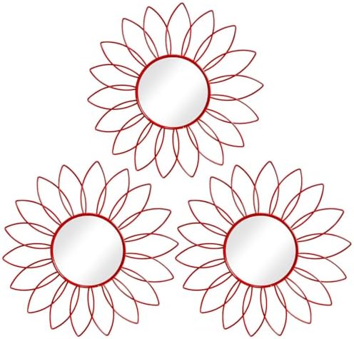 3 Pack Metal Mirrors for Wall Cute Sunburst Wall Mirror Home Decor Wall Art by Uaussi