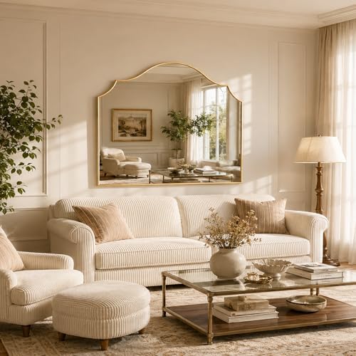 31"x47" Gold Arched Wall Mirror, Decorative Mirror - Image 4