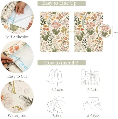 Orainege Floral Peel and Stick Wallpaper Boho Floral Contact Paper - Image 5