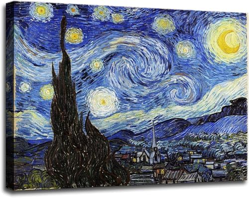 OKEXCKK Vincent Van Gogh Canvas Wall Art Starry Night Painting Reproduction - Image 2