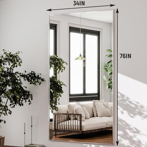 GLSLAND 76"x34" Full Length Mirror Extra Large Hanging or Leaning Rectangle - Image 6