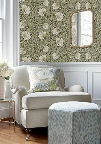 HAOKHOME William Morris Wallpaper Vintage Wall Paper Sage Green Removable - Image 4