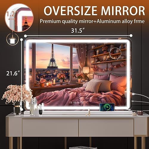 Hasipu Vanity Mirror with Lights and Bluetooth Speaker, Lighted Makeup Mirror - Image 3