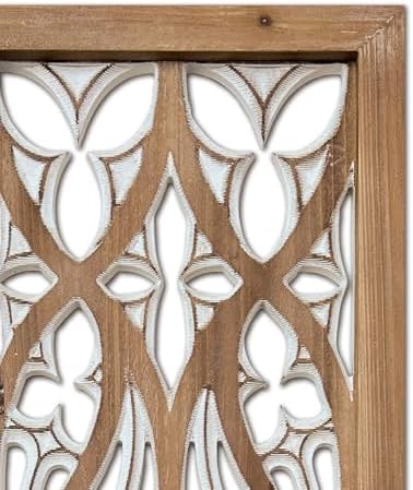 XIAOAIKA Boho Hand-Carved Ornate Geometric Wood Wall Art Panels - Image 4