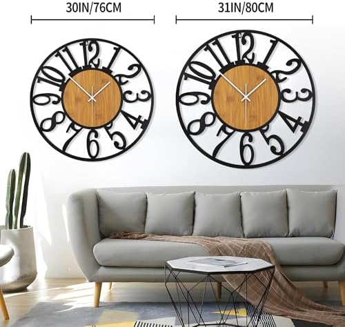 LEIKE 30" Oversized Large Wall Clocks, Non Ticking, Battery Operated Modern - Image 3