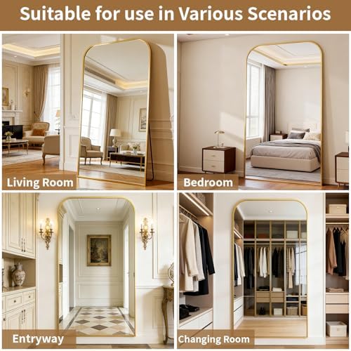 Oversized Full Length Mirror 76"x34" Arched Floor Standing Mirror - Image 7