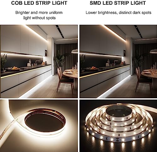 Pandery COB LED Strip Lights 5M, Touch Dimmable led Strips, 16.4ft LED Tape - Image 6