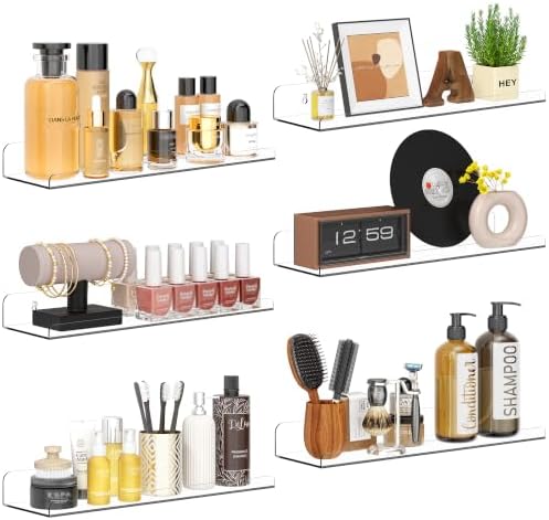 Qukaka 15" Clear Floating Shelves by QukakaHomeCare
