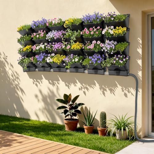 Stackable Garden Planter, 24 Pack Hanging Wall Flower Pot - Image 2
