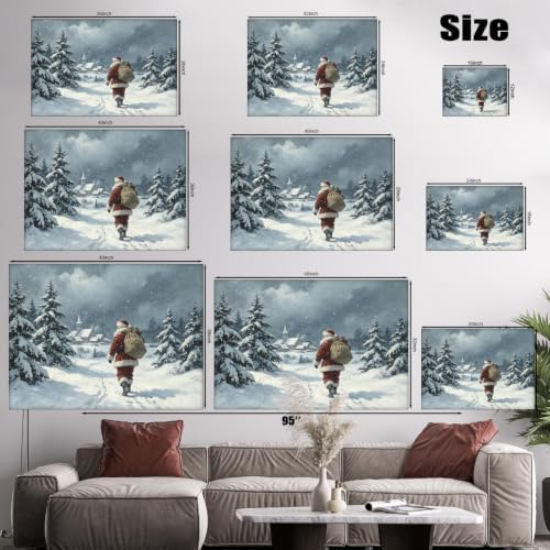 AVANT GARDE CANVAS Christmas Canvas Wall Art, Santa Claus Walking in Snow - Image 6